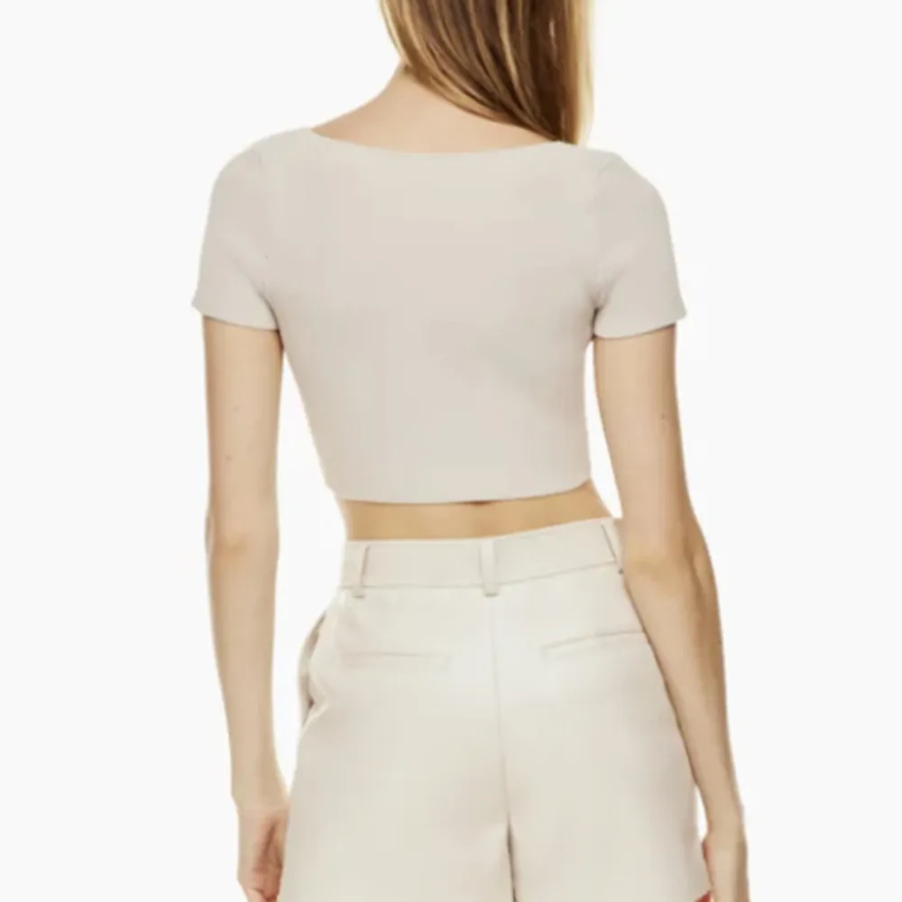 Babaton Sculpt Knit Squareneck Top in Matte Pearl, Size L​​​​​​​​ - Image 3