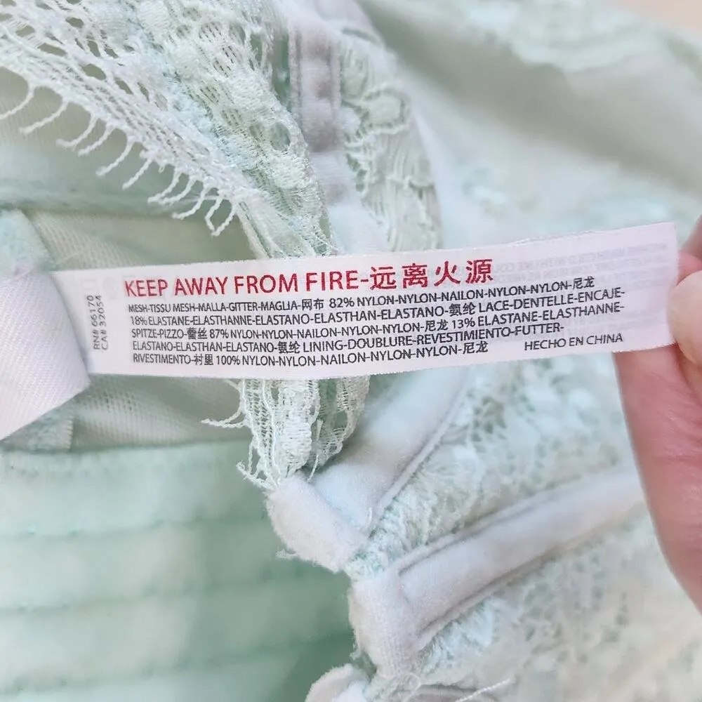 Y2K Out From Under Spaghetti Adjustable Strap Corset Top Mint Green Size Small - Image 7