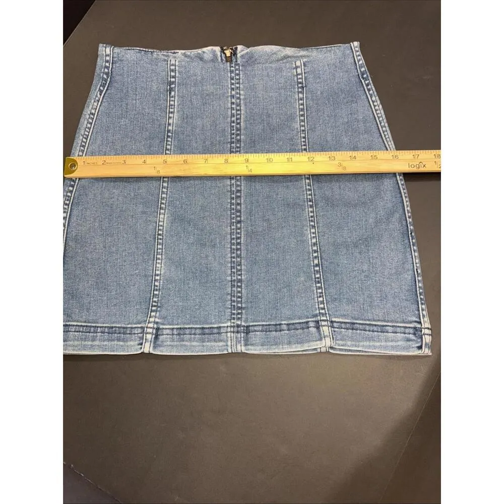 Free People Boho Preppy Business Casual Y2K Hippie Mini Skirt size 6 - Image 4