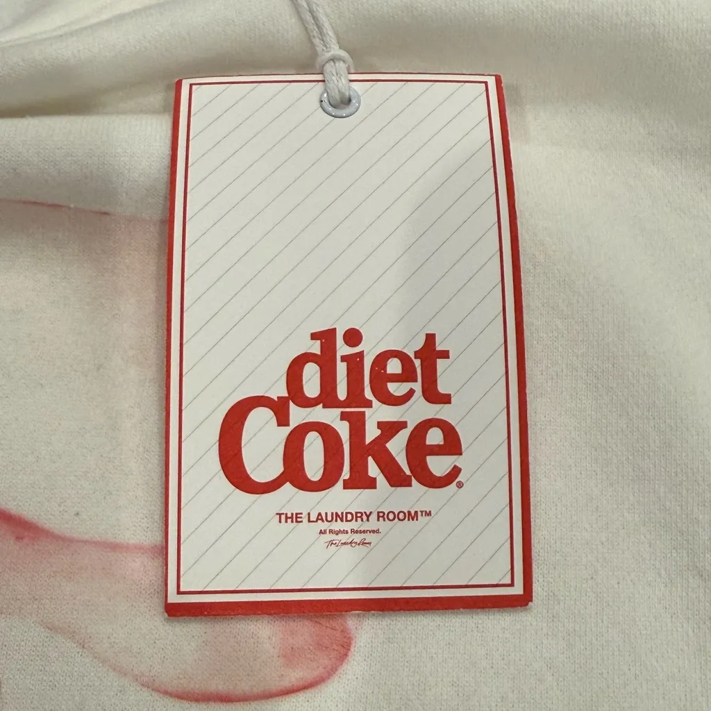 THE LAUNDRY ROOM Diet Coke Pink Bow Oversized Sweatshirt White Size Small - Image 5