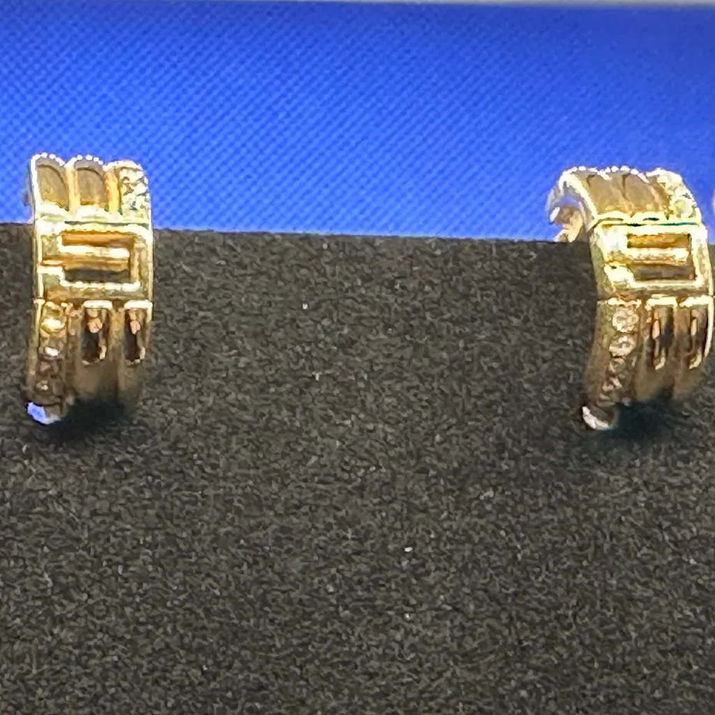 GIVENCHY G logo clip gold and crystal earrings - Image 3