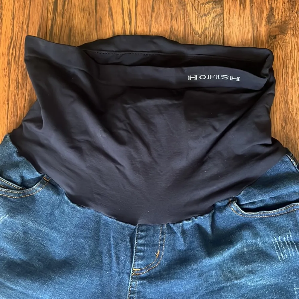 Hofish overbelly maternity jean shorts Blue Size undefined - Image 4