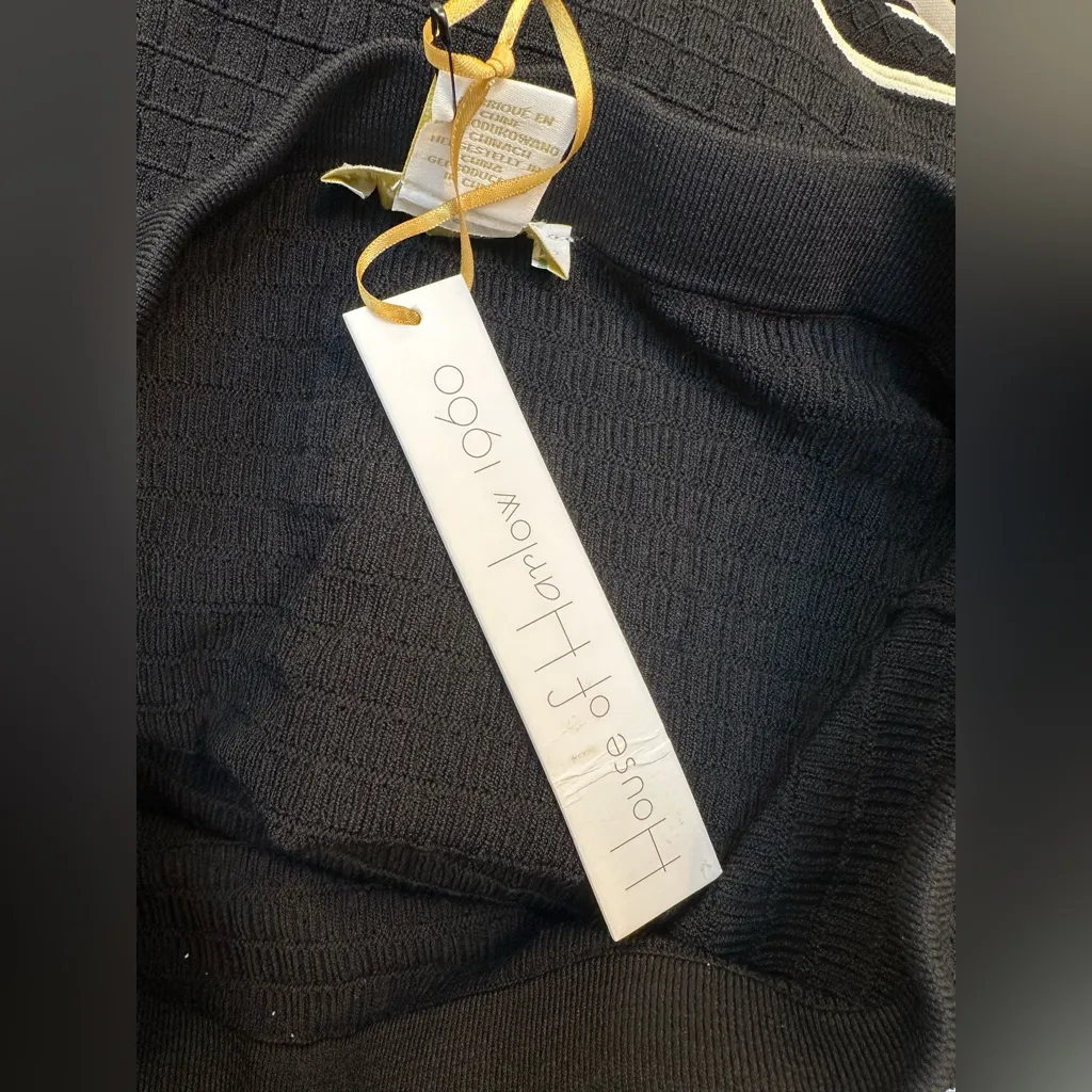 House Of Harlow 1960 Women's Size XS Stretch Knit Sweater Skirt Black White NWT - Image 8