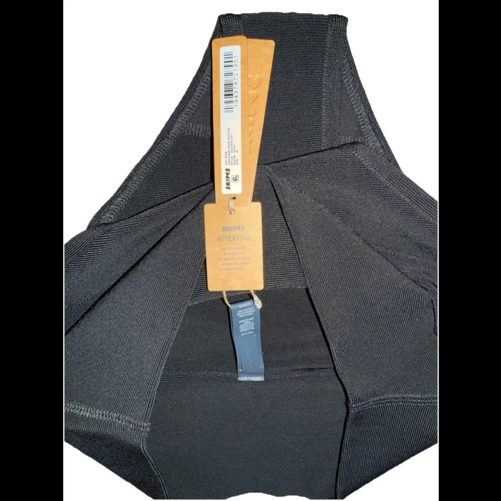 SKIMS Knit Swim High Waist Bikini Bottoms Women’s Medium in Onyx - Image 3