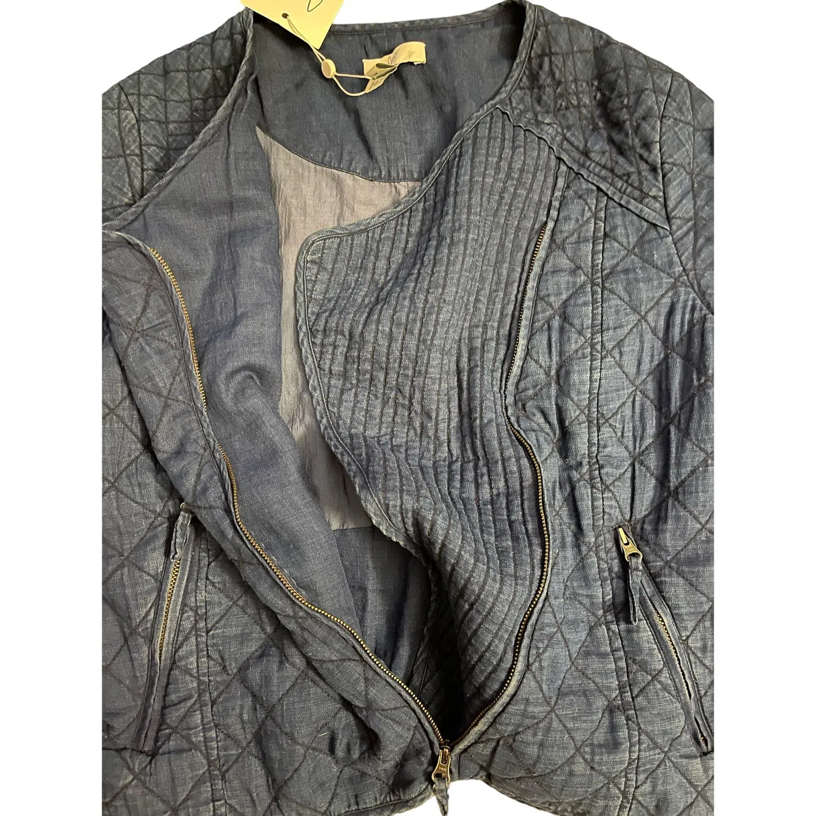 Joie Lightweight Quilted Kassidy Indigo Cropped Jacket‎ Size Small - Image 8