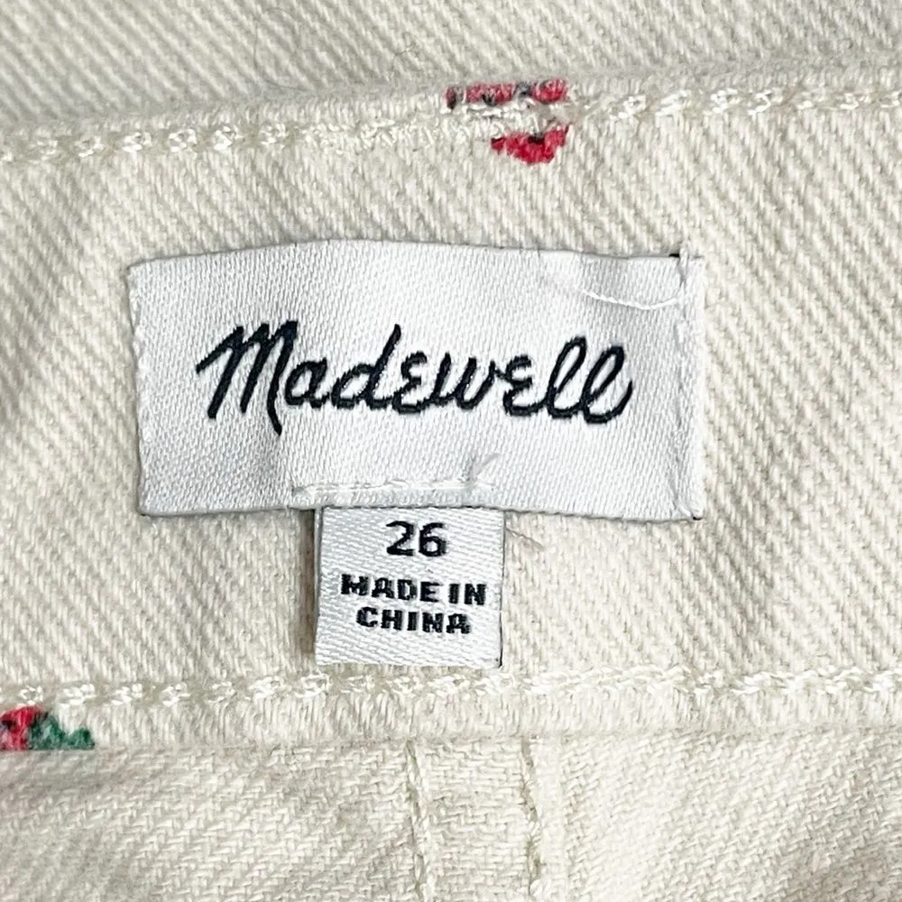 Madewell Emmett Shorts Size 26 Strawberry Print High Rise Twill Cotton Retro - Image 10