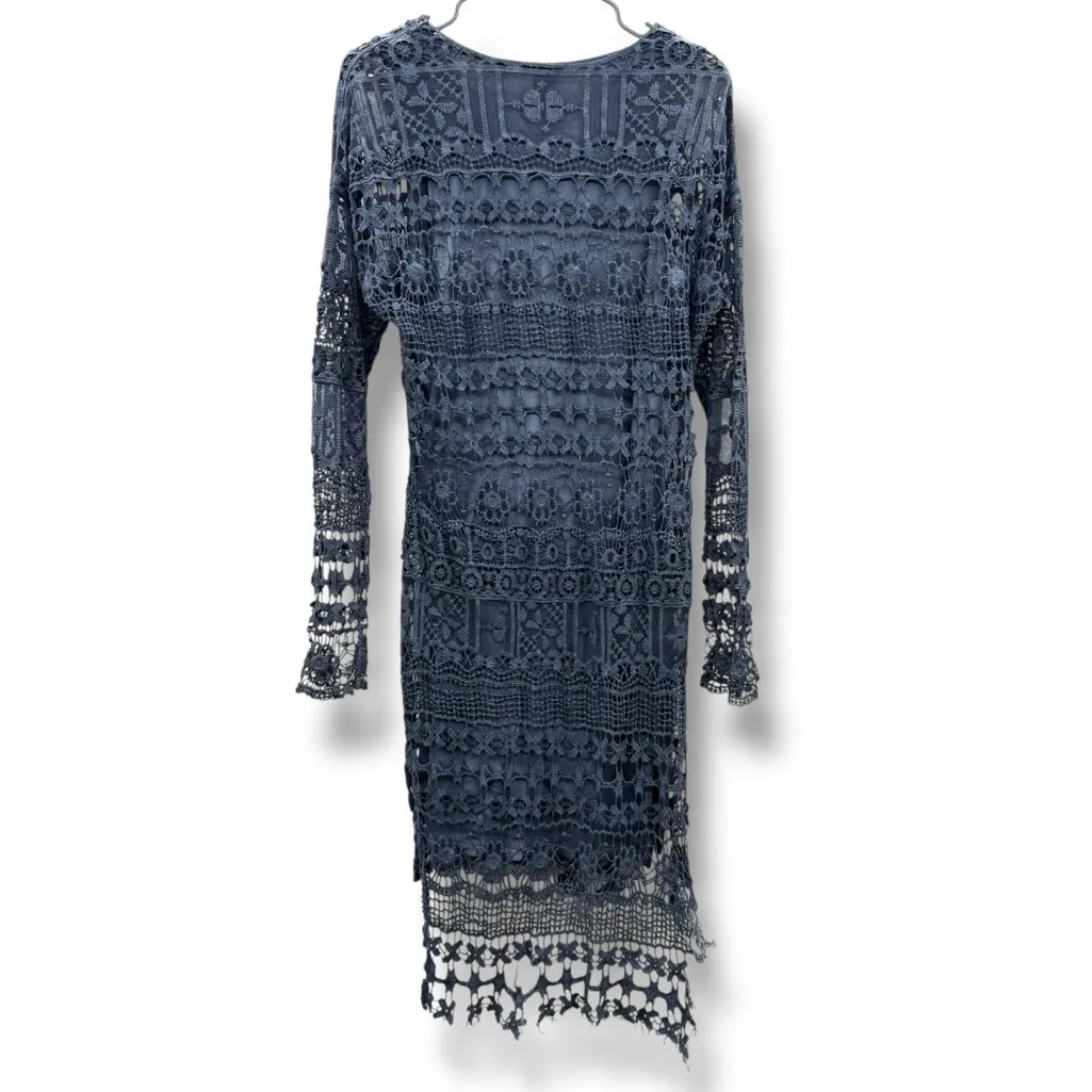 XCVI NWT Fonda Lace Crochet Midi Dress‎ Women’s Size Small Blue Boho Style READ - Image 7