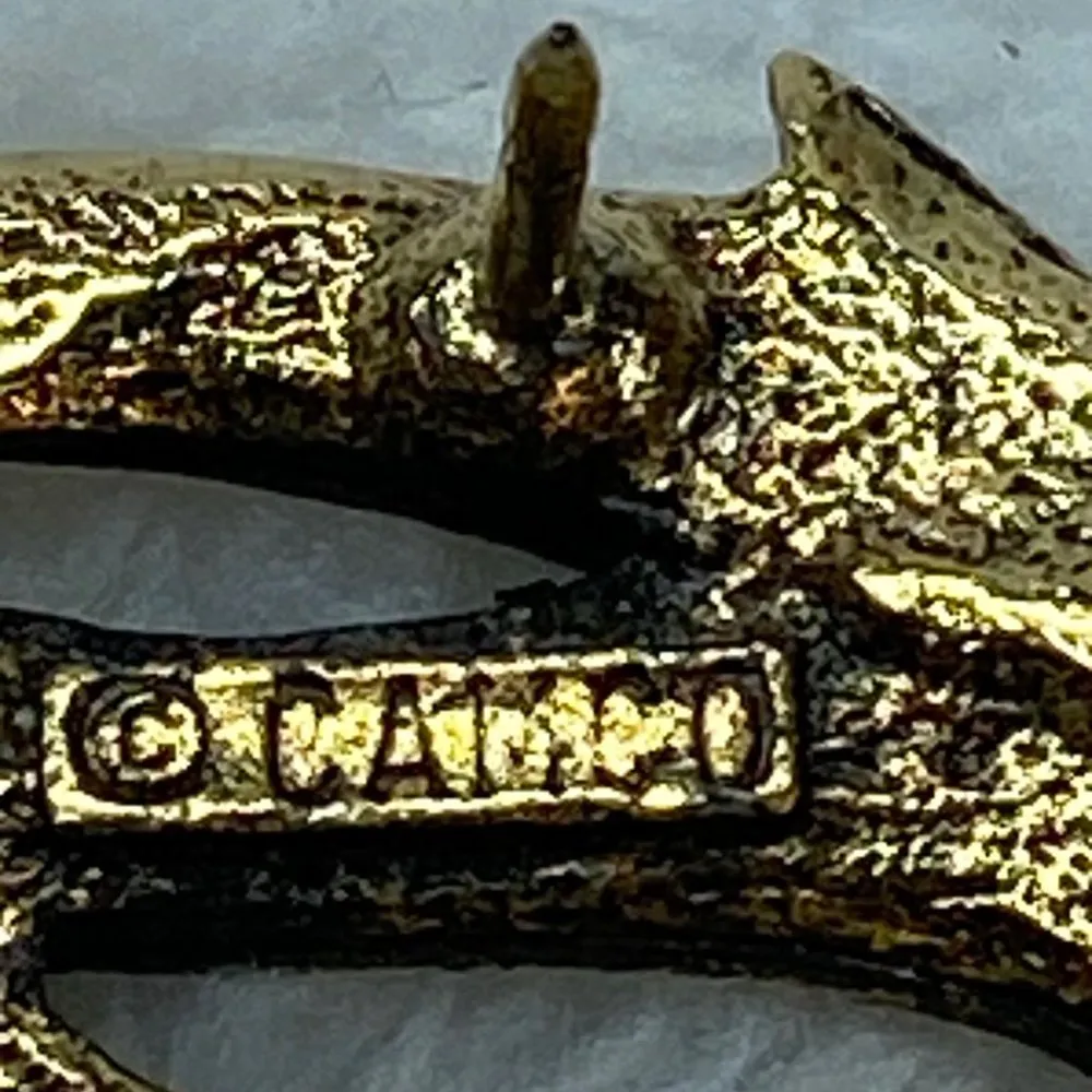 God Bless America Tie Tack Jewelry Pin Brooch Marked Camco Gold Color Metal - Image 7