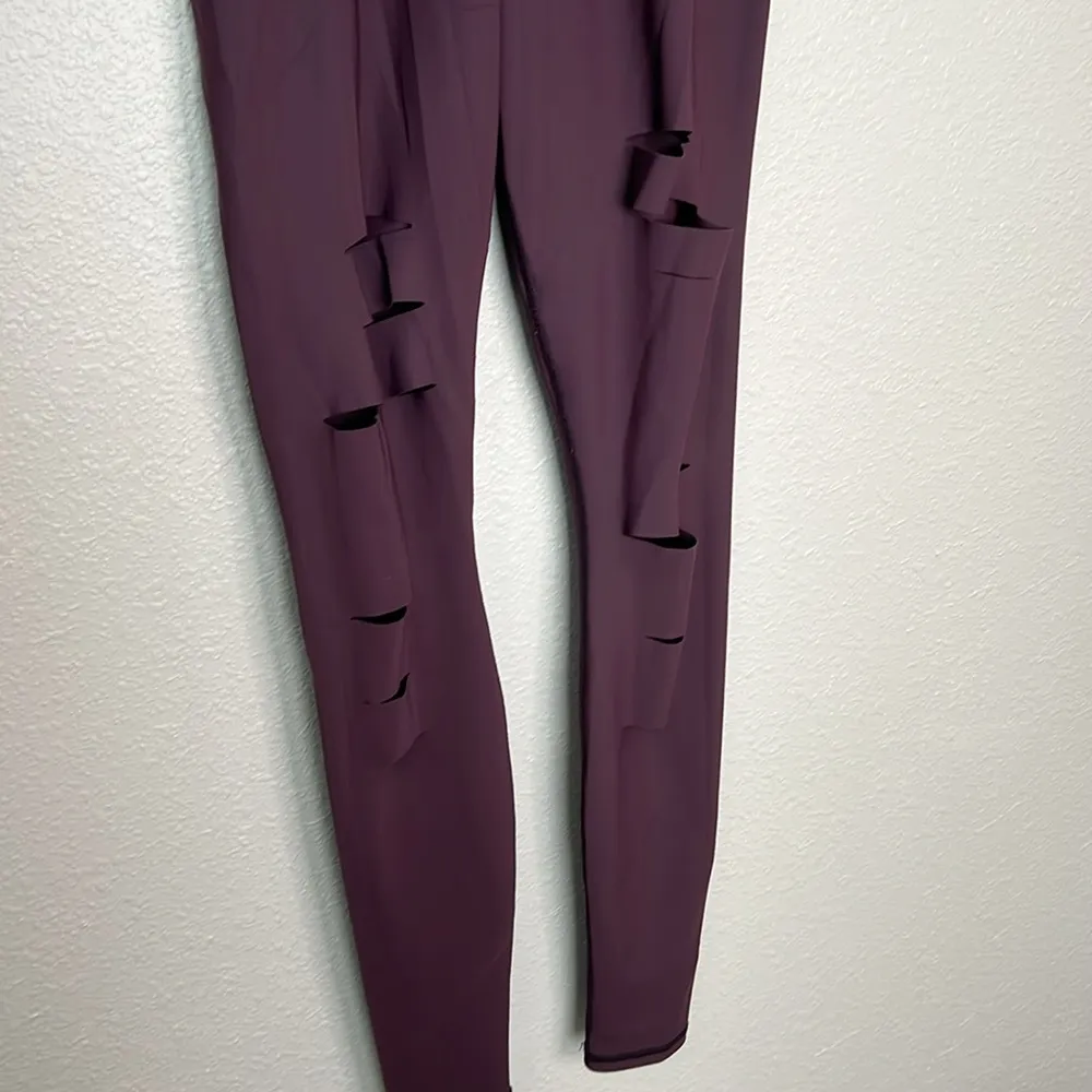 Alo High Waist Ripped Warrior Leggings Size XS Purple - Image 6