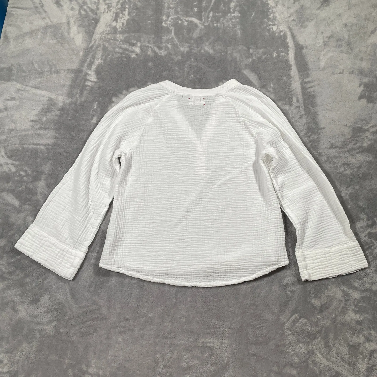 Xirena Top Small White Gauzy Lightweight Coastal Peasant Boho Vacation Resort - Image 2