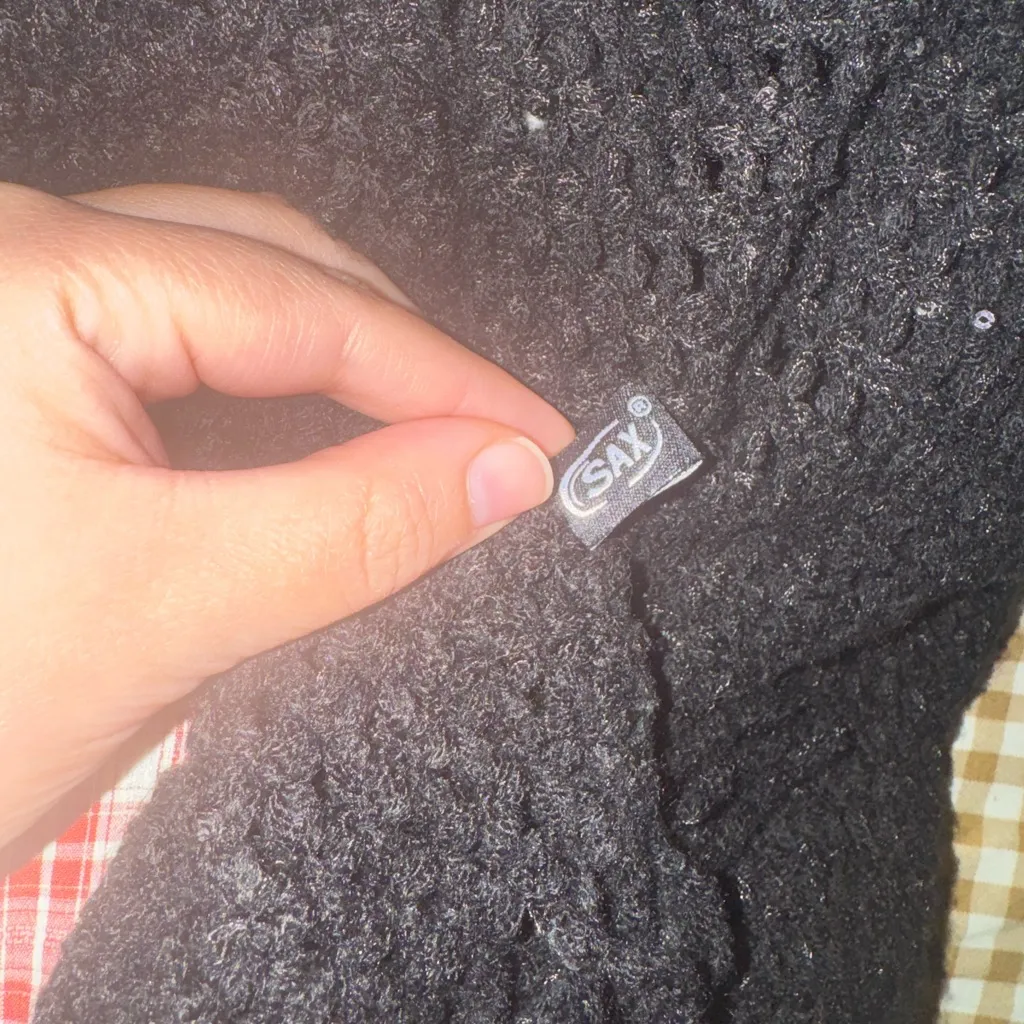 Saxx Black Knit Poncho with Fringe Size undefined - Image 3