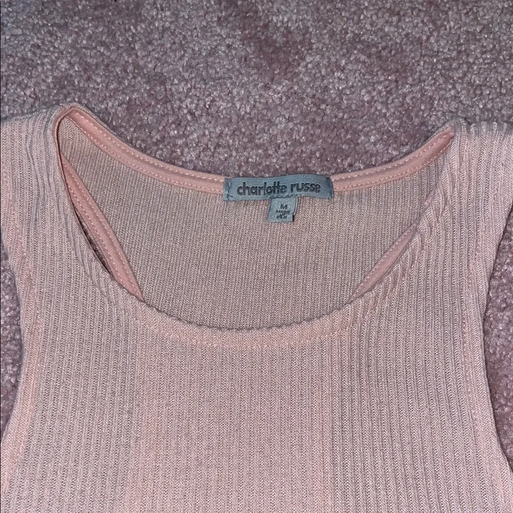 Ribbed Pink Tank Top - Image 2