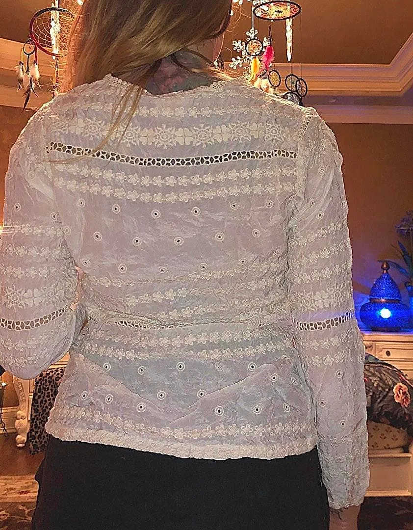 Cute Bohemian Blouse White - Image 4