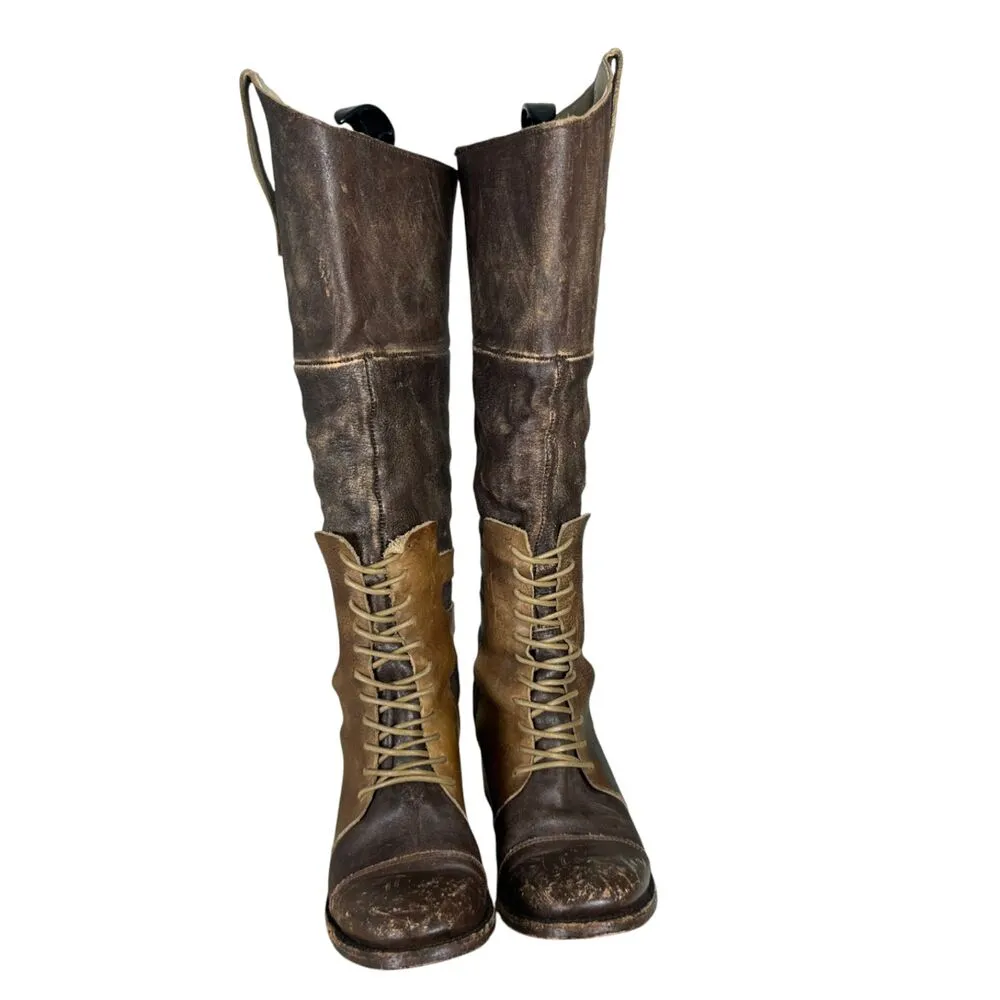 Freebird by Steven Sadle Distressed Riding Boots Equestrian Brown Leather 7 - Image 9