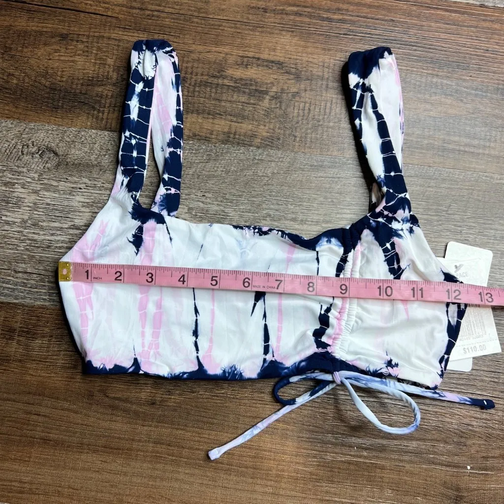 NWT L*Space Wilder Bikini Top‎ Tie Dye Ruched Side Tie Small - Image 6