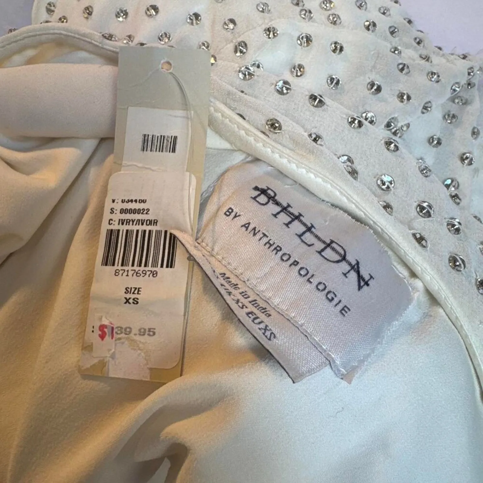 Bhldn anthropologie NWT Dress low‎ back w/tie XS Women Junior Sequin Party Dress - Image 7