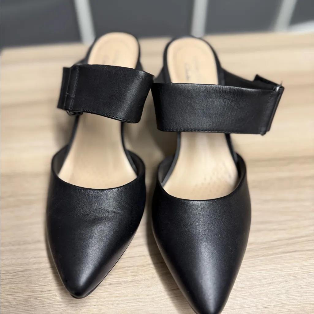 Clarks Illeana Daisy Women's Black Heeled Mules - Image 2