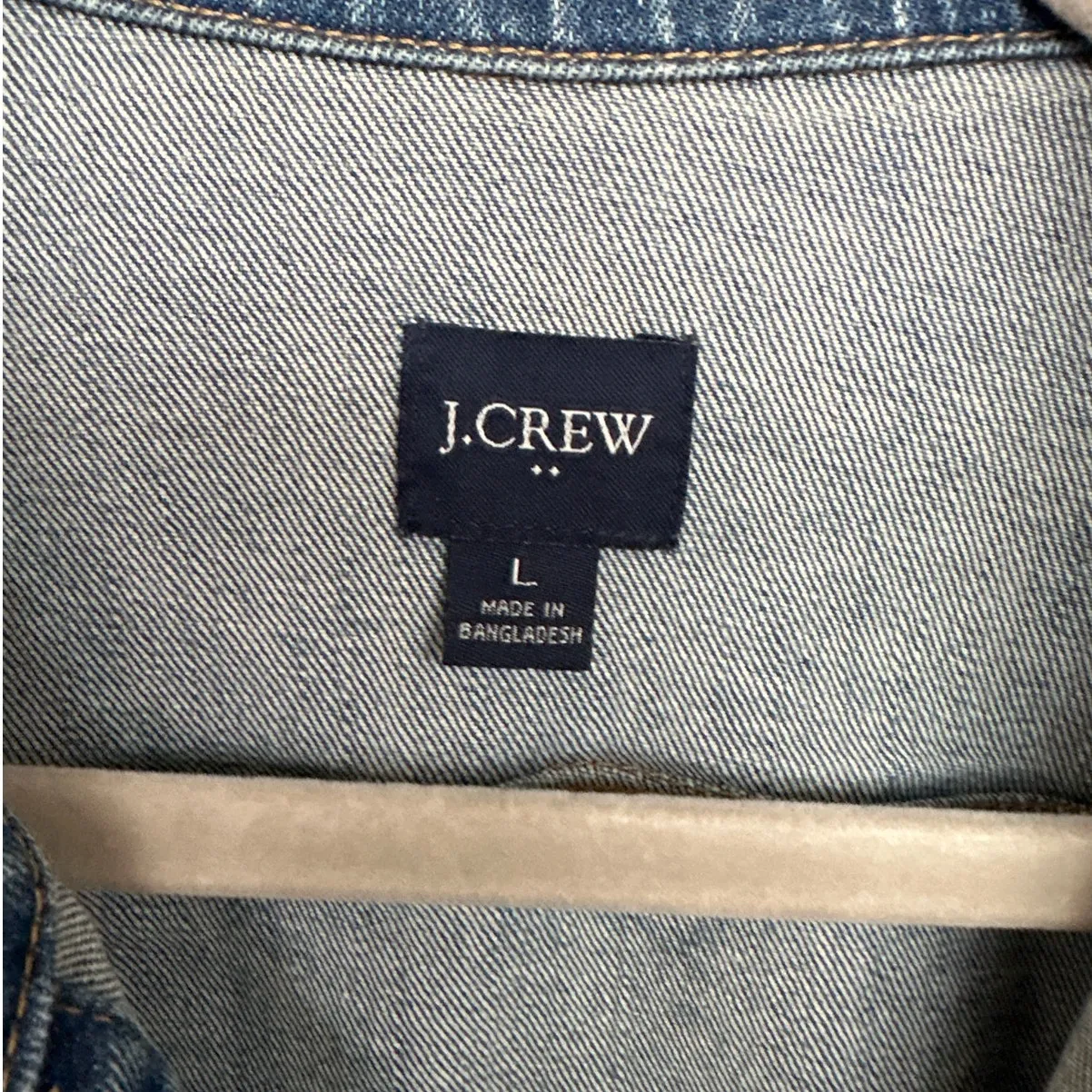 J. Crew Classic Women's Denim Jean Coat, Size L, EUC Blue Size L - Image 3