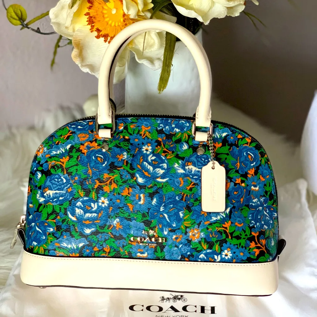 🔥SALE🔥Mini Sierra Floral Blue and white Satchel/handbag/Crossbody Bag - Image 10