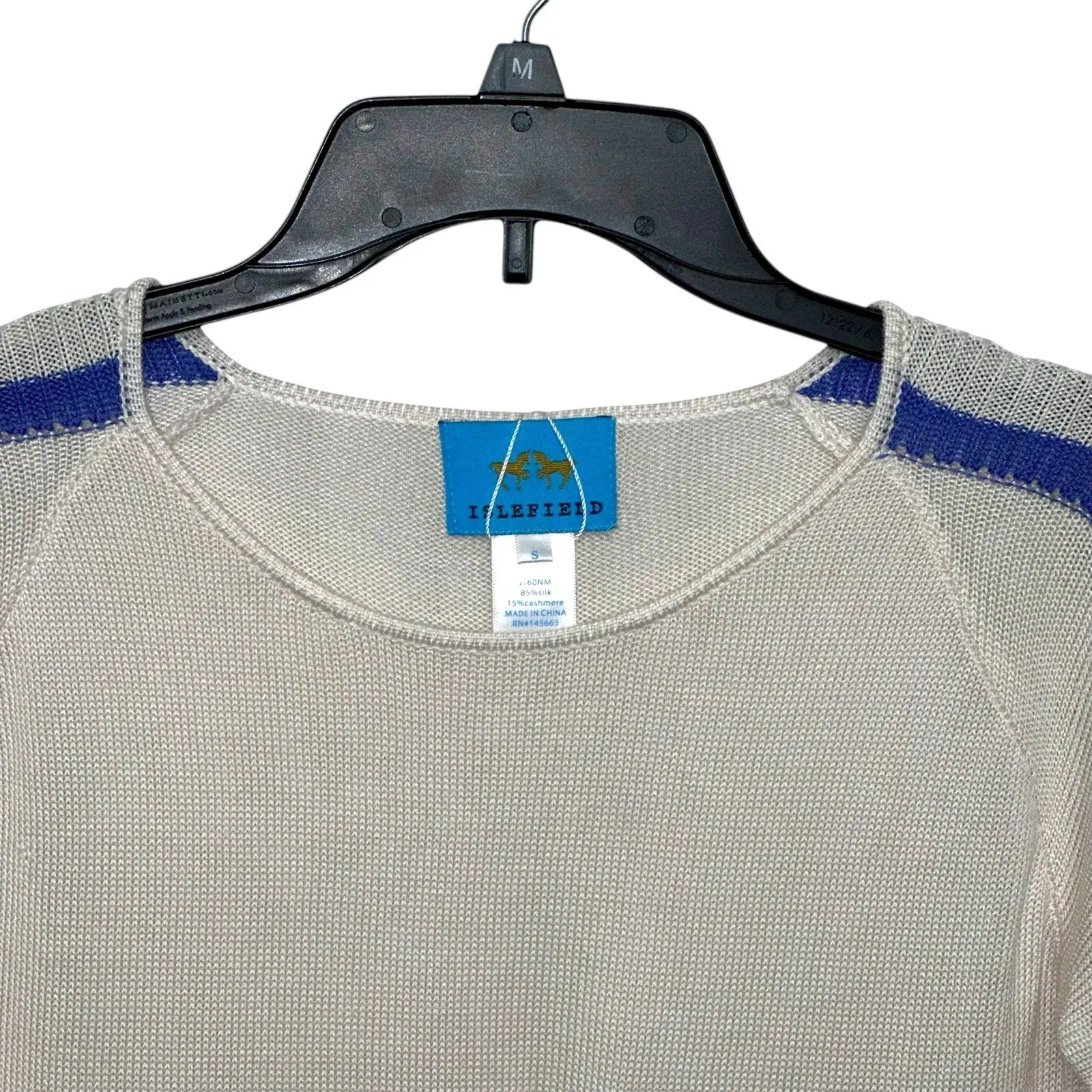 Islefield Ivory Sweater Women's Size‎ Small Silk Cashmere Blend Equestrian Horse - Image 2