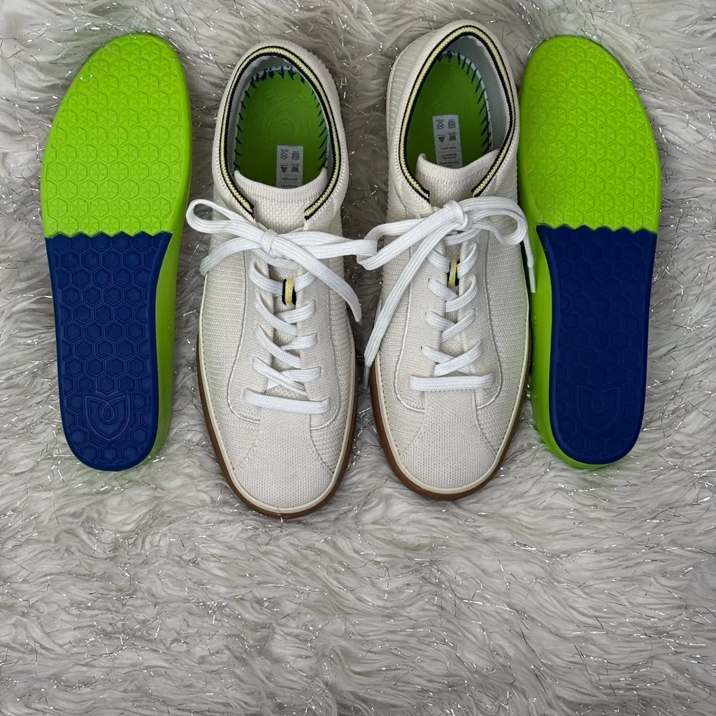 Rothy's Cream-Tan Women’s Lace Up Knit Lowtop Flat Sneakers Size W10 - Image 12