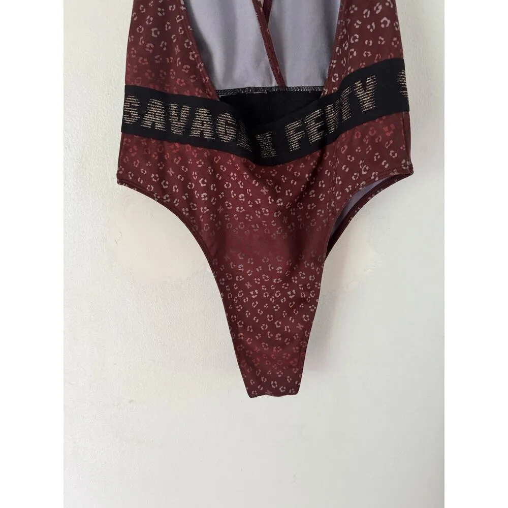 NWT Savage X Fenty Leopard Print Sexy Low Cut Brown Bodysuit Women’s Size Small - Image 7