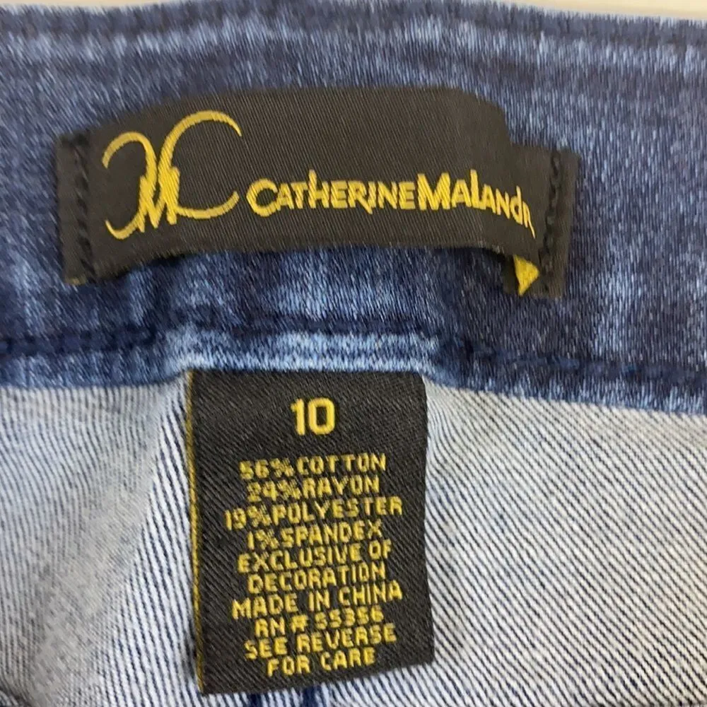 CATHERINE MALANDRINO Dark Wash Denim Skinny Jeans W/ lace up leg D30 - Image 5