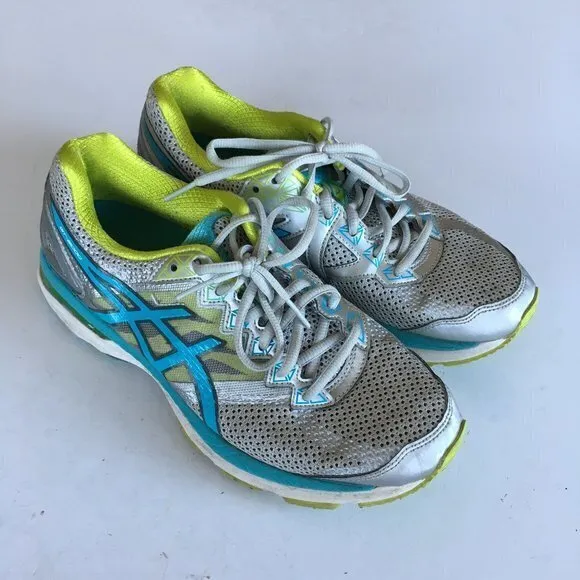 Asics GT-2000‎ V4 Silver/Turquoise/Lime Shoes - Image 2