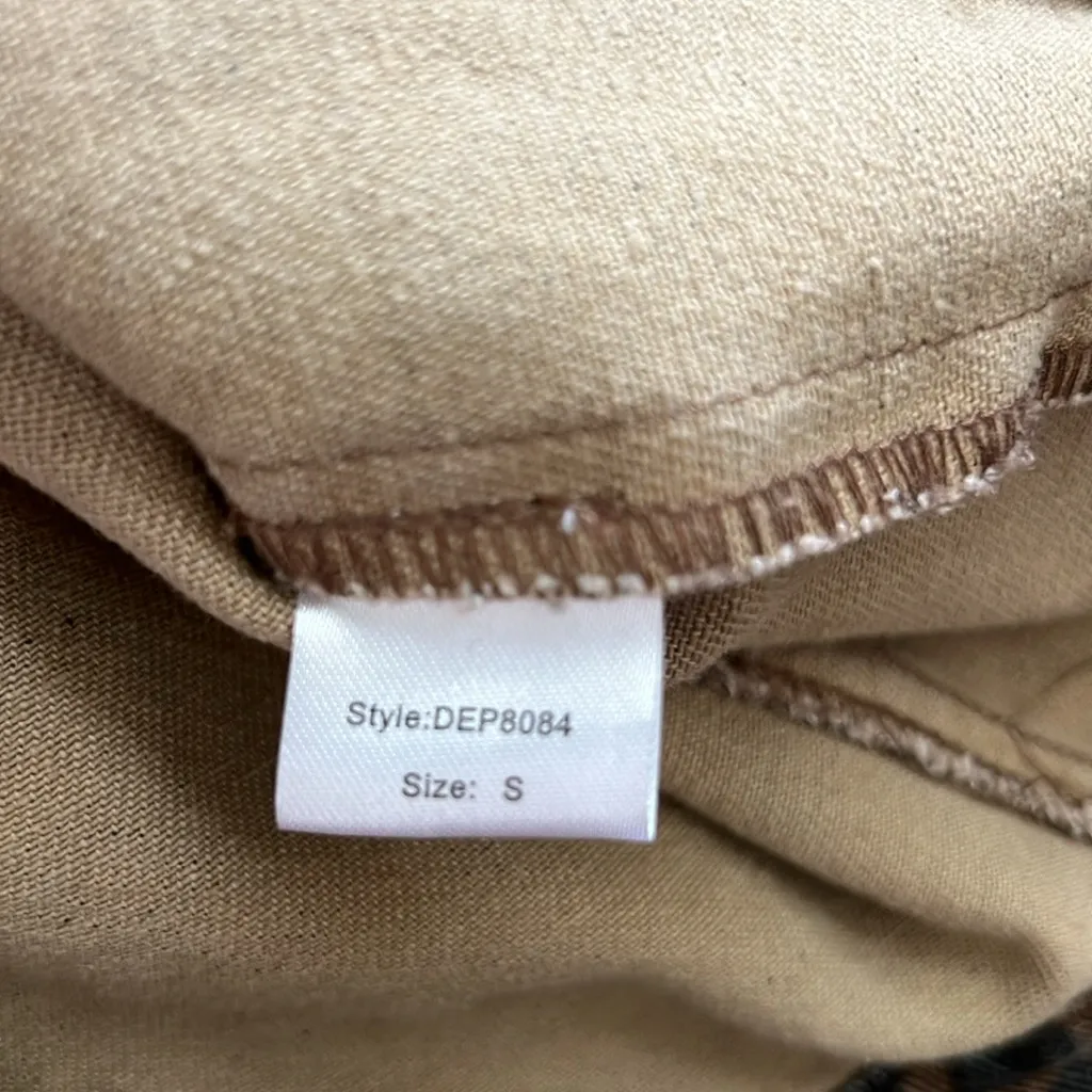 Elan Leopard Denim Jean Jacket w/Pockets, Small - Image 9