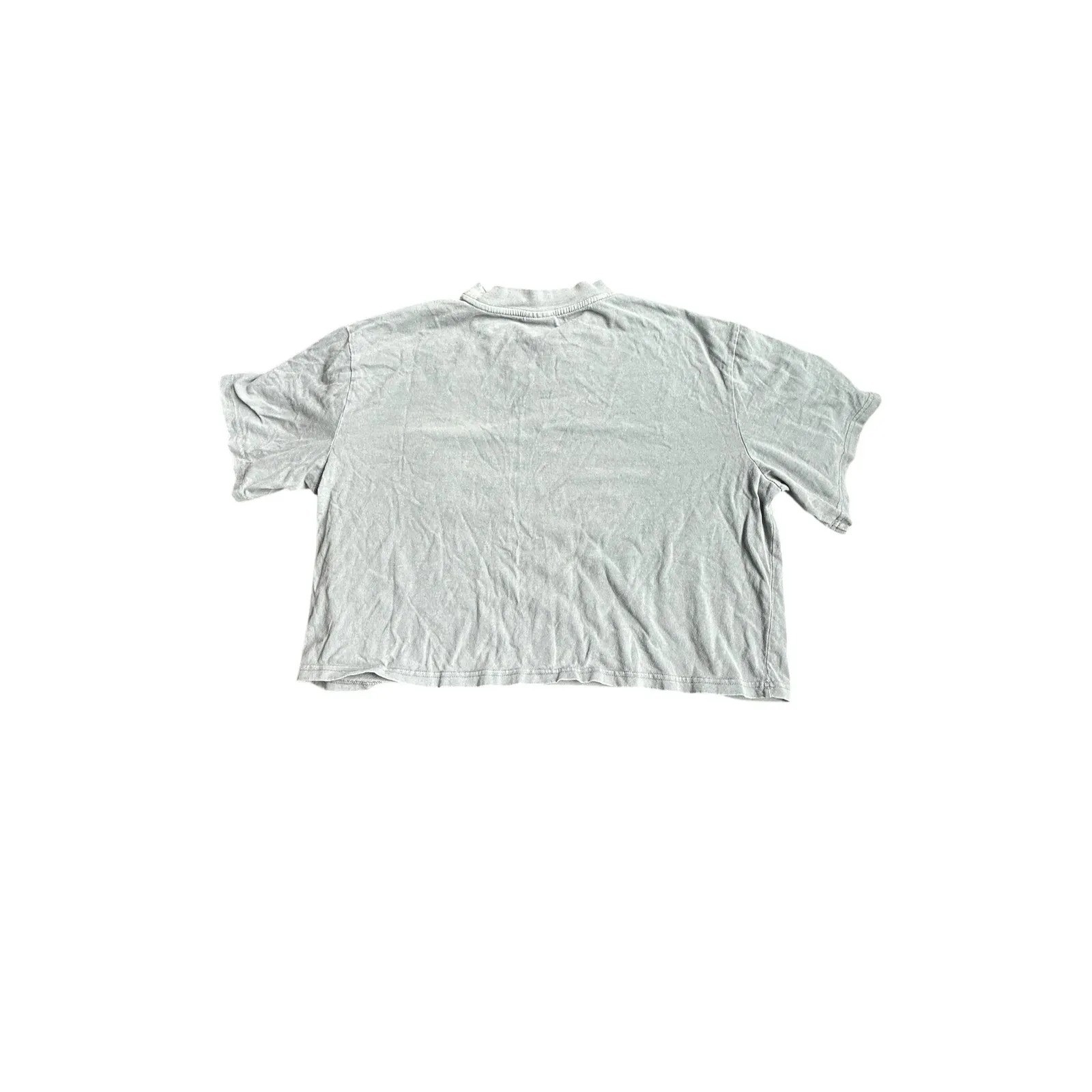 Stussy Designs Light Blue Gray Pocket T Shirt Women Oversized Boxy Fit - Image 6