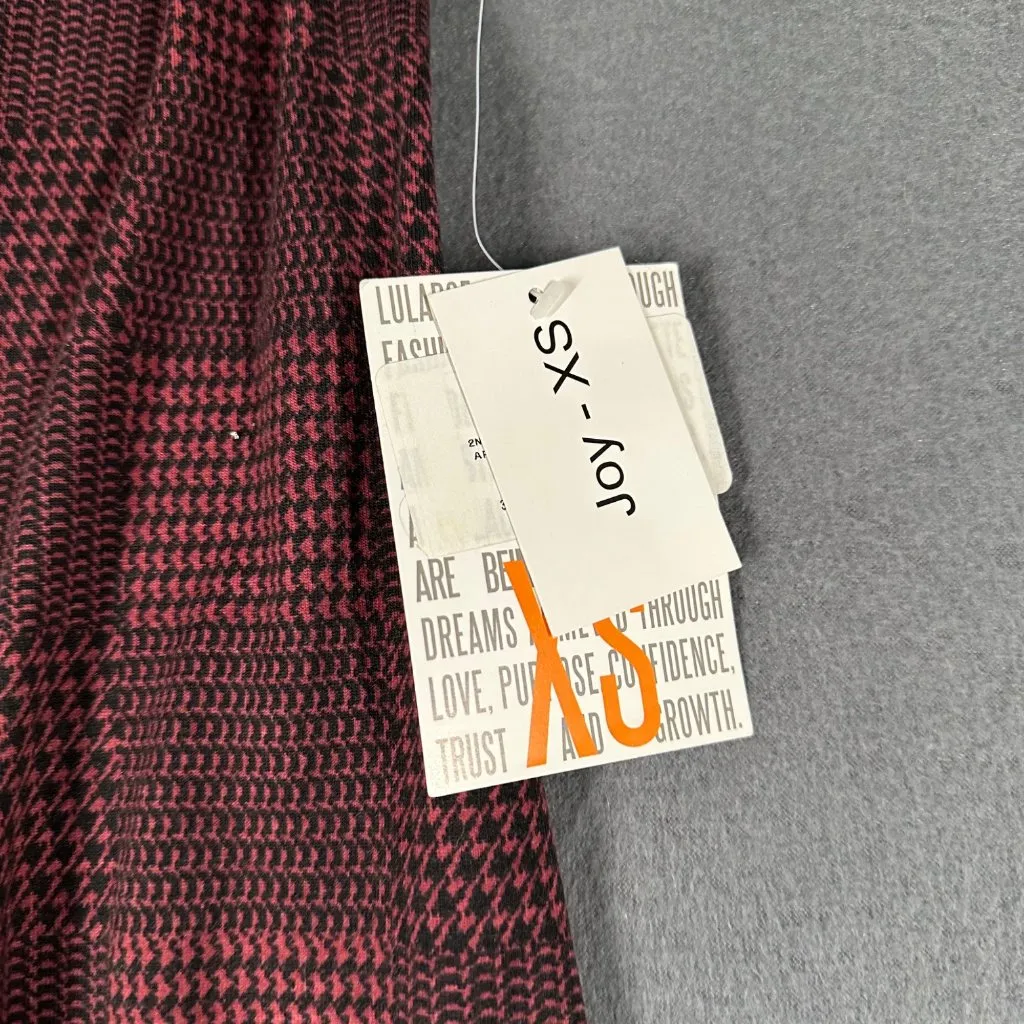 Lularoe Womens‎ XS Joy Red Houndstooth Patch Maxi Sleeveless Vest Duster NWT - Image 2