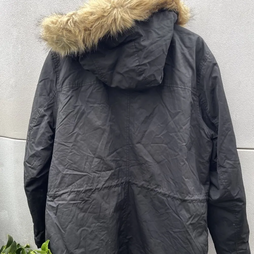 Levi's Women's Anorak Faux Fur Parka Sherpa Long Black Coat Jacket Size XL - Image 16