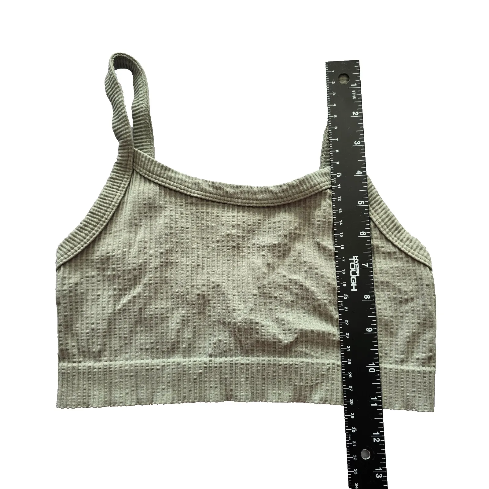 Ribbed Comfort Y2K Bra Top Wireless Pullover Stretch Sleep Nikibiki Green XS - Image 4