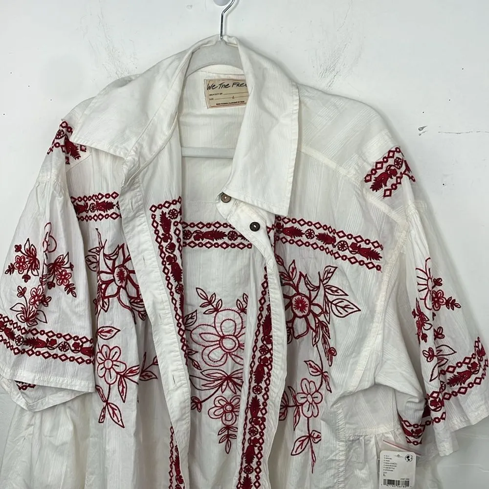 We the Free  Spring Refresh Top In White Embroidered size Large - Image 2