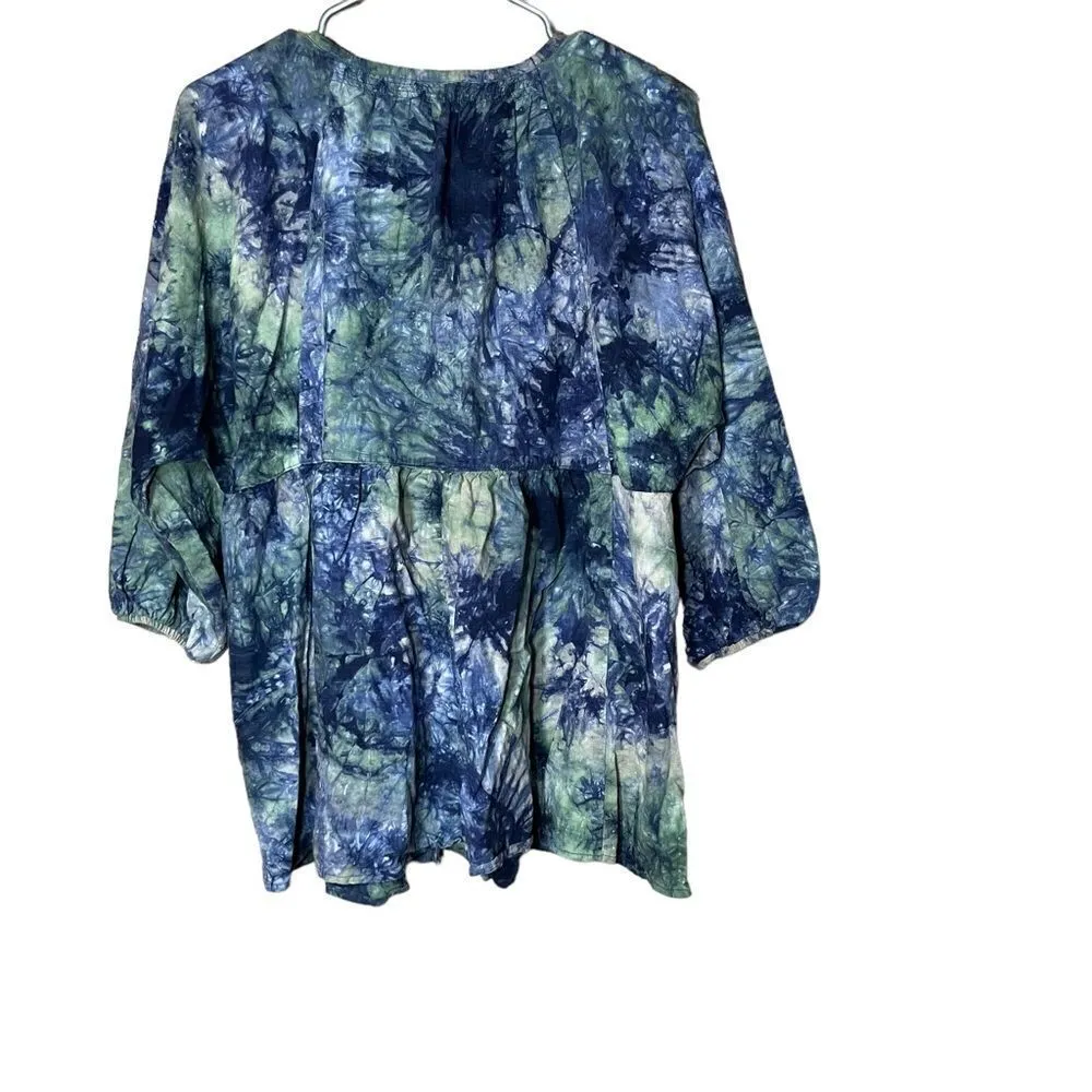 Cabi Tunic Tie Dye Woodstock Button Down Top‎ - Image 4