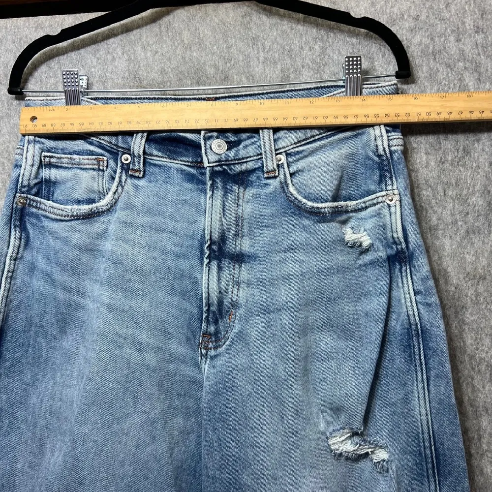 Arizona‎ Mom Jeans Highest Rise Curvy Distressed Denim Light Wash Size 15 - Image 7