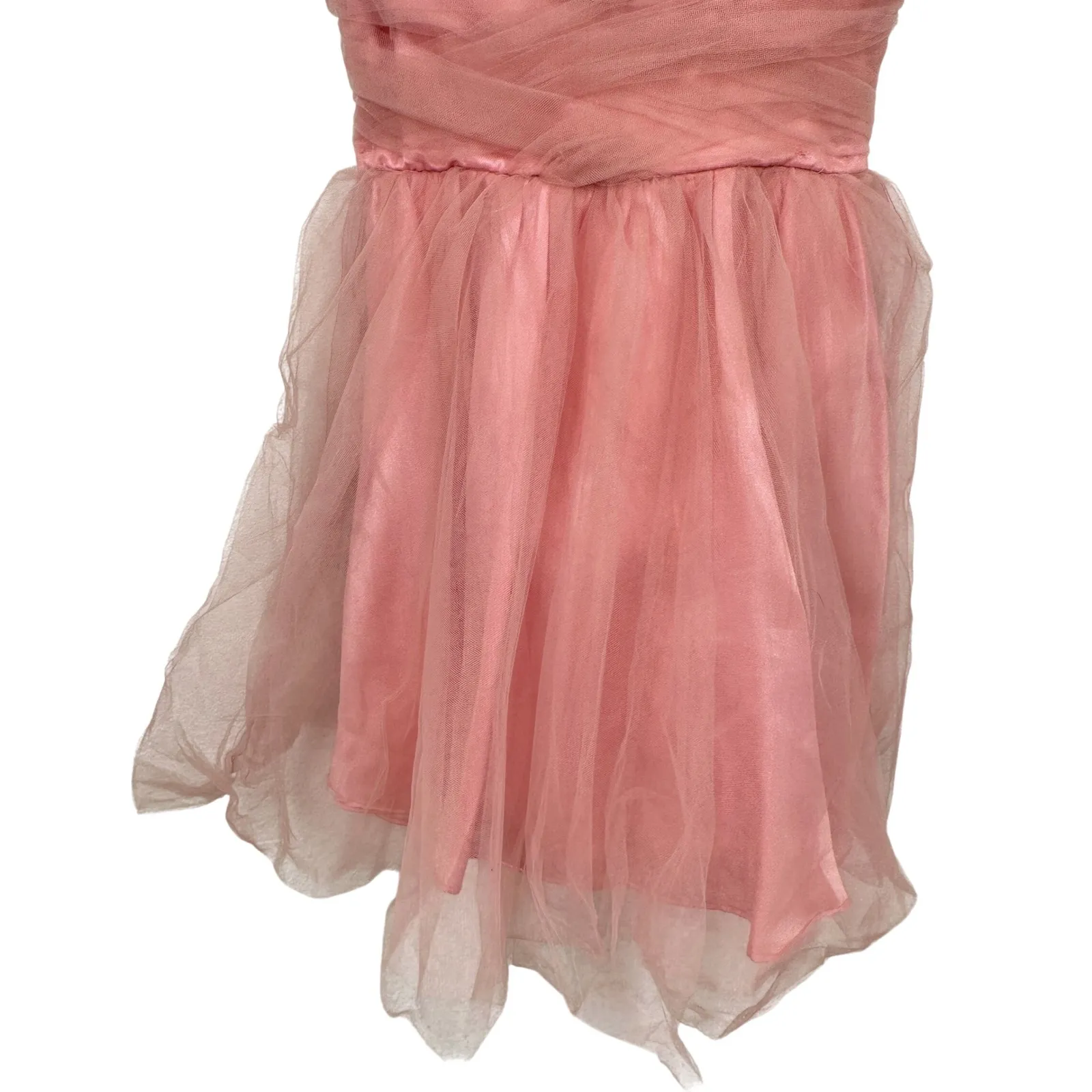 Vintage Masquerade Pink Tulle Sweetheart Neckline Party Dress Prom Y2K 90s Fairy - Image 5