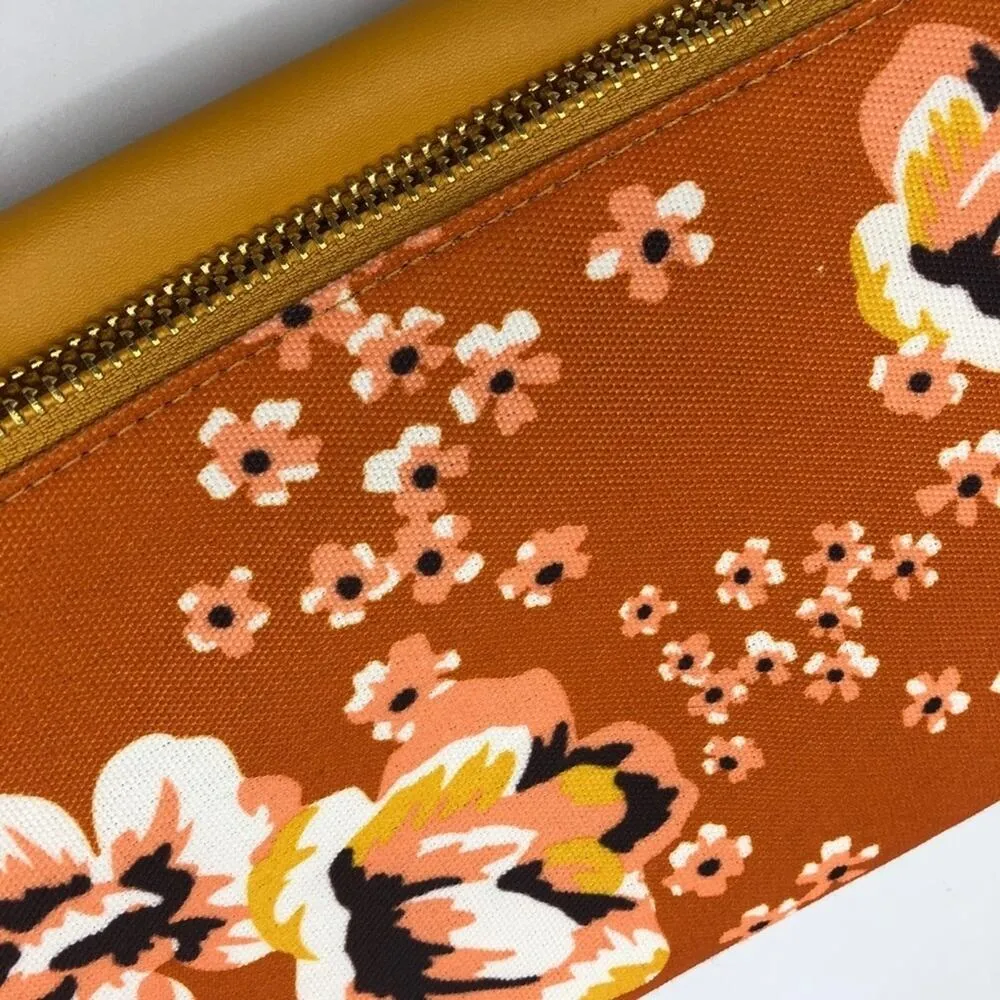 Rachel Pally Orange & Yellow Floral Clutch Handbag Boho Purse Fold Over - Image 6