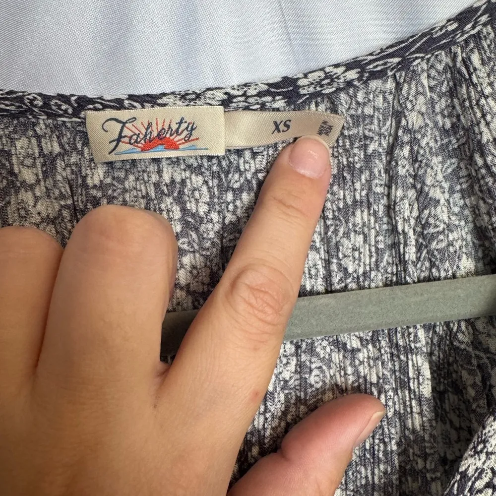 Faherty Blue Long Sleeve Dress *Sirene* Size XS - Image 2