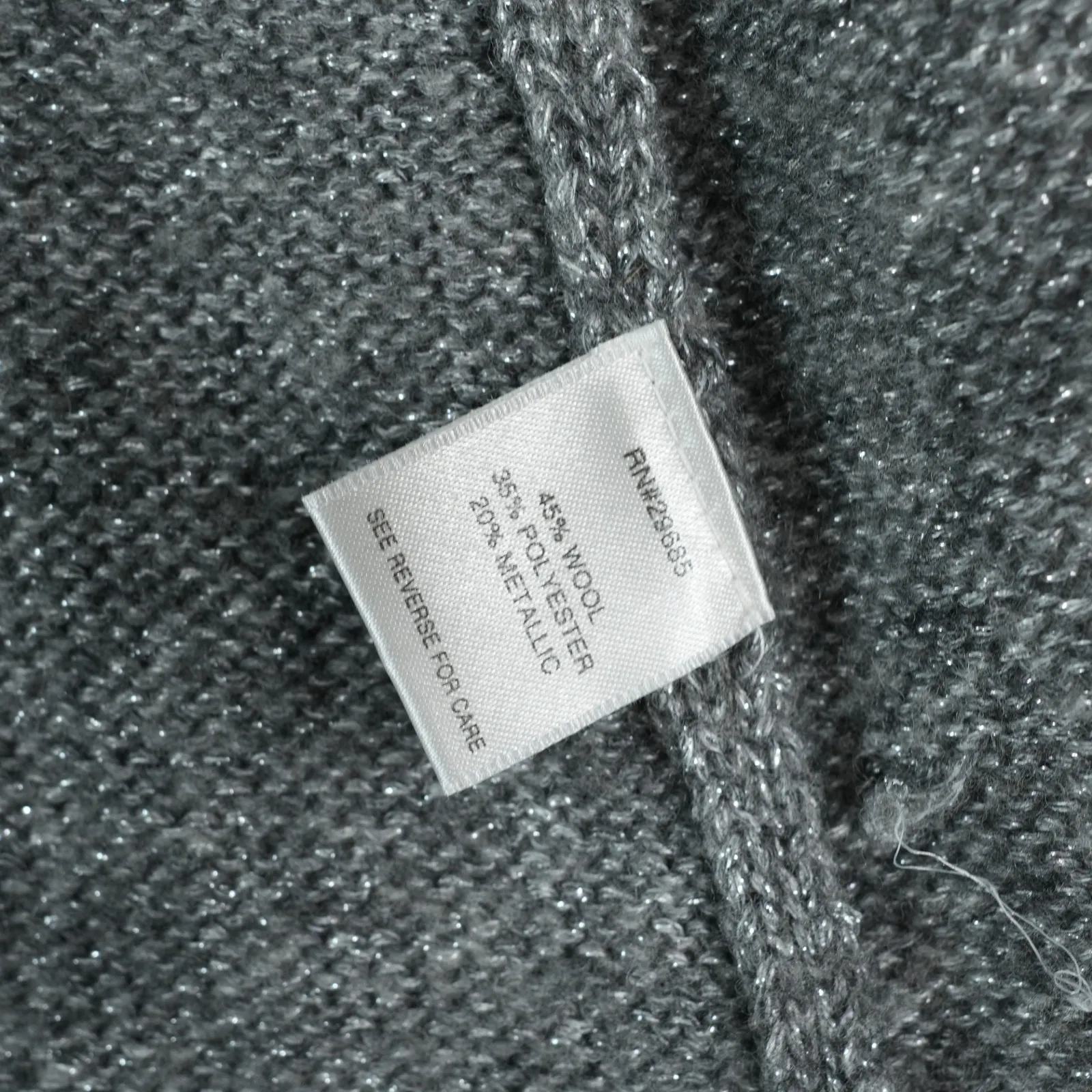 Pendleton Open Front Cardigan Sweater Womens M Gray Wool Blend Short Sleeve Cozy - Image 5