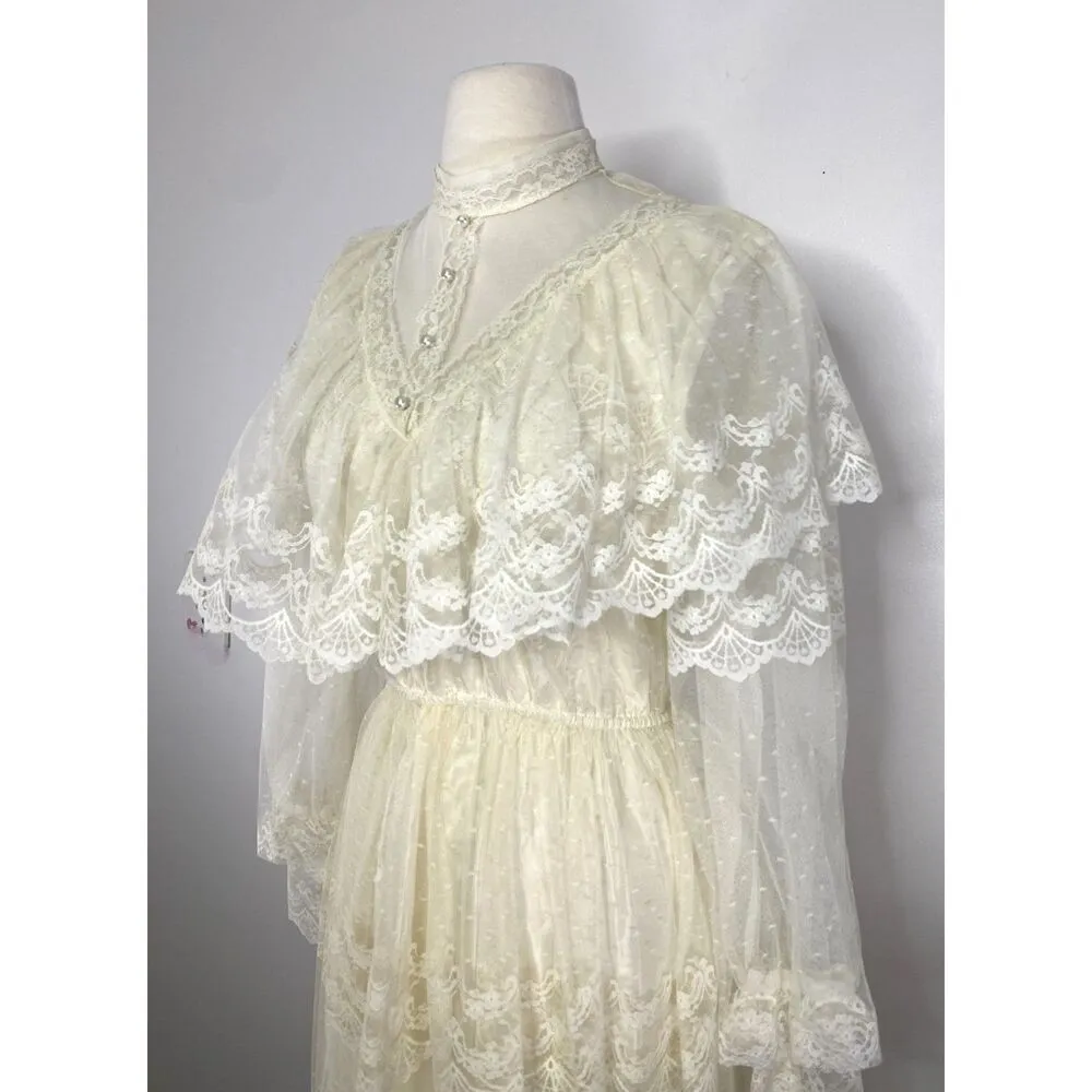 NWT VTG Cummings Victorian Lace Wedding Dress Romantic Intermission Length - Image 9