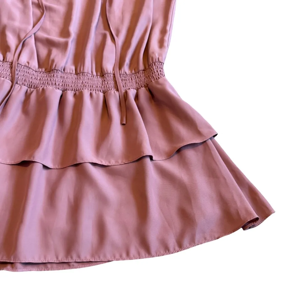 Amanda Uprichard Mauve Mini Dress Sleeveless Flowy Skirt Size Small Women's - Image 4