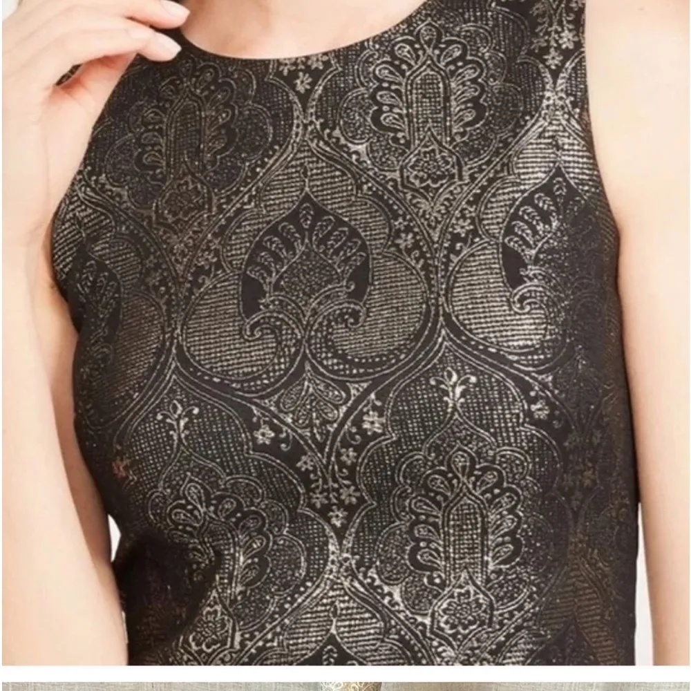 J. MCLAUGHLIN Belinda Sheath Dress Zahara Jacquared Black Champagne size 6 NWT - Image 12