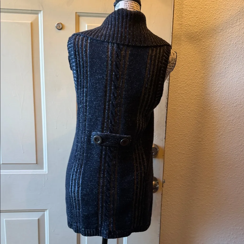 Style & Co. Black Knit Vest with Buttons - Image 3