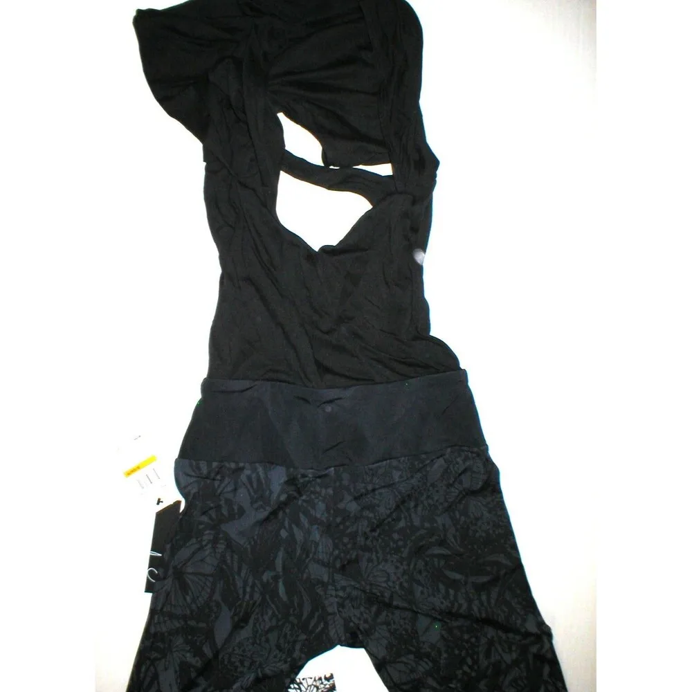 NWT New Peony Me Yoga Pilates Barre Jumper Leggings S Jumpsuit One Piece Top Wal Black - Image 8