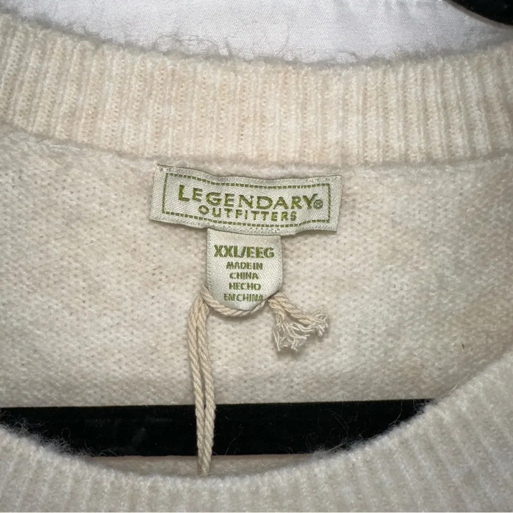 Legendary Outfitters Sweater Women's XXL Cream Soft and Cozy Crewneck NEW - Image 2