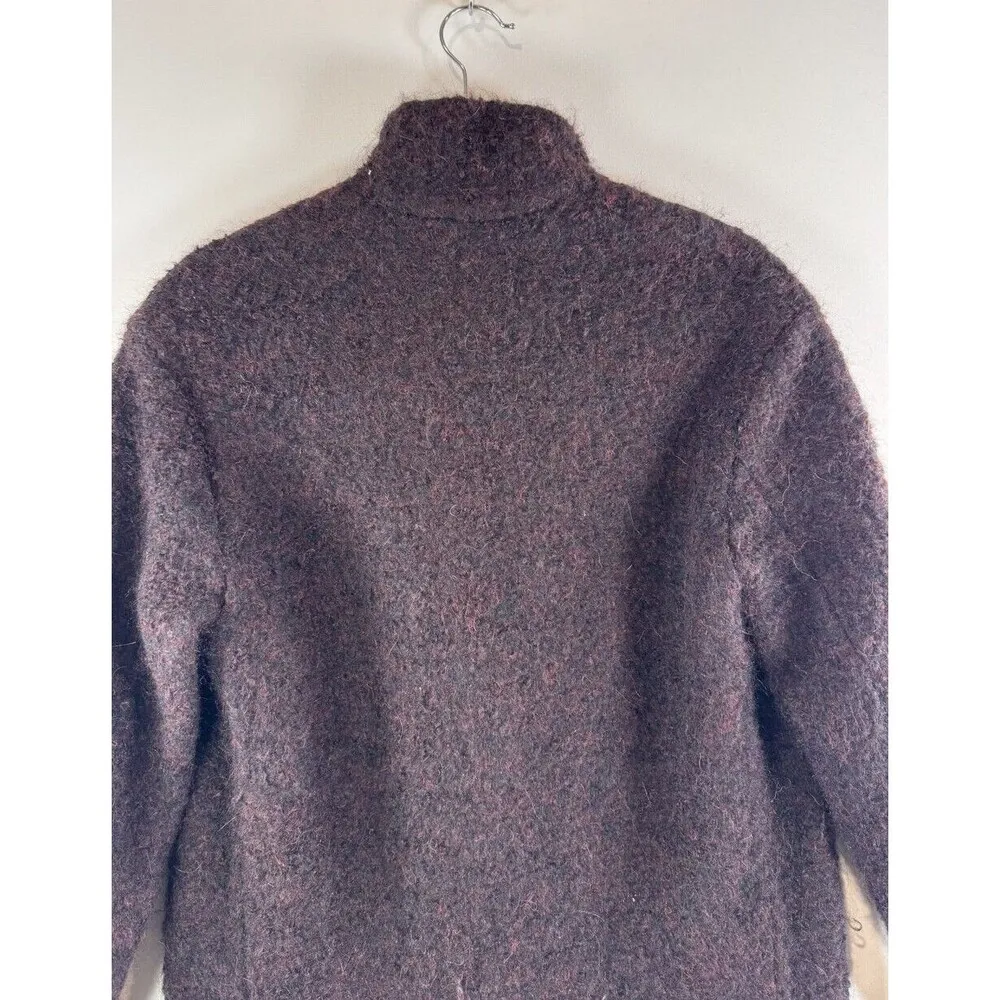 IRO Womens Blazer Burgundy Rafa One Button Oversized Alpaca Wool Jacket 36 Small - Image 11