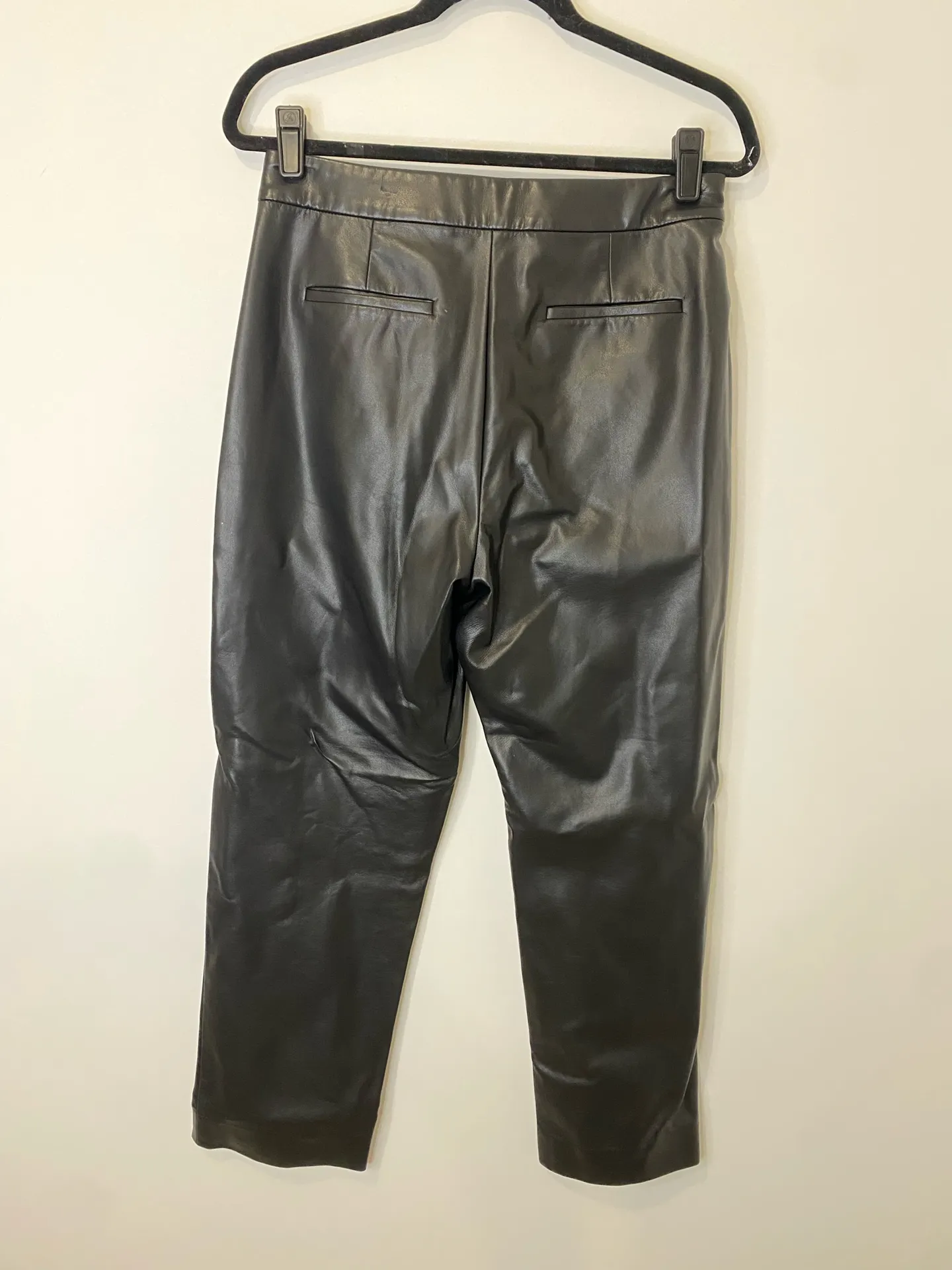 J.Crew Kate Straight Leather Leg Faux Pants 8 - Image 6