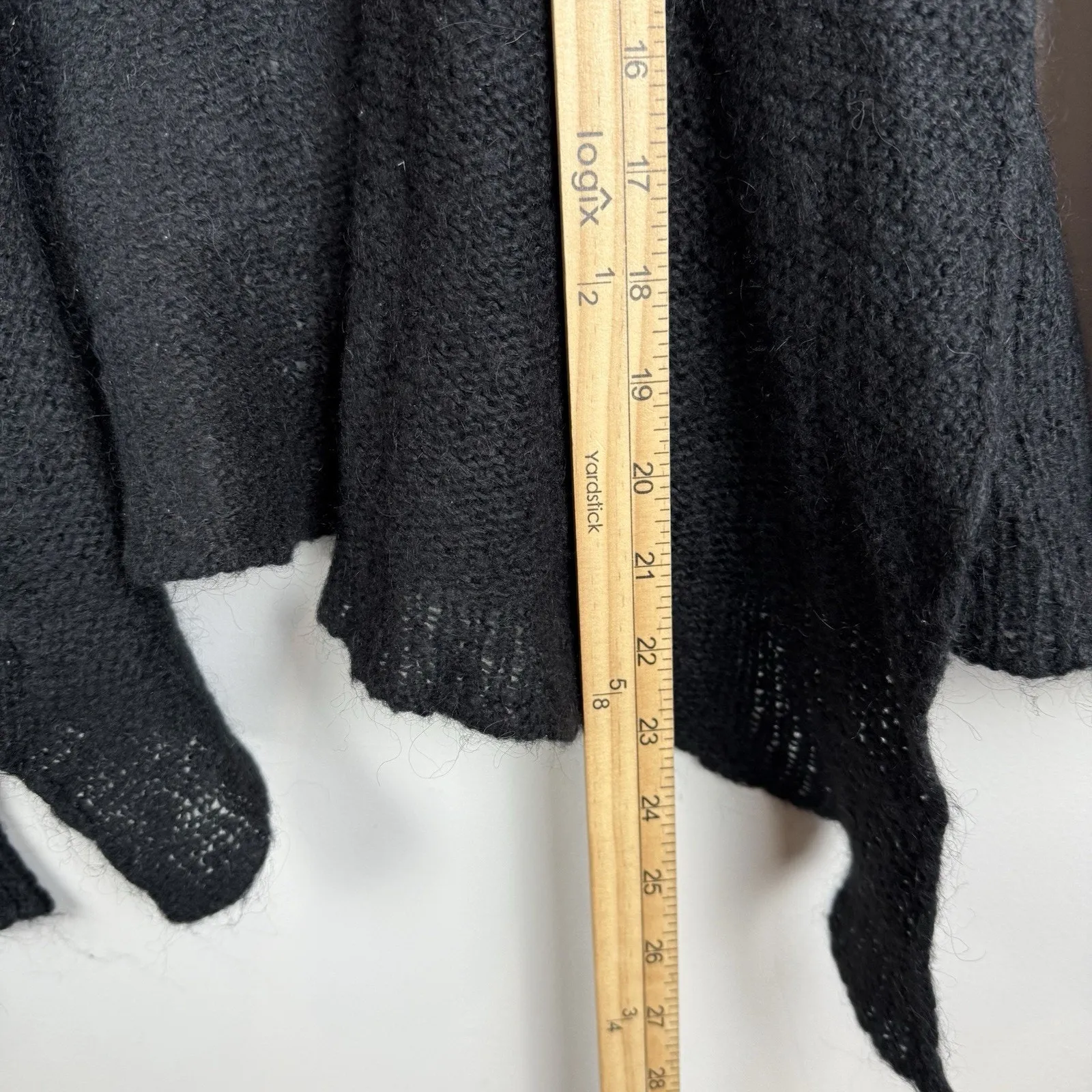 Wooden Ships Mohair Blend Draped Open Front Cardigan Medium/Large Black Capsule - Image 8
