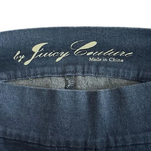 BY JUICY COUTURE Women's Dark Wash Pull- On Snap Detail Skinny Jeans Size S - Image 4